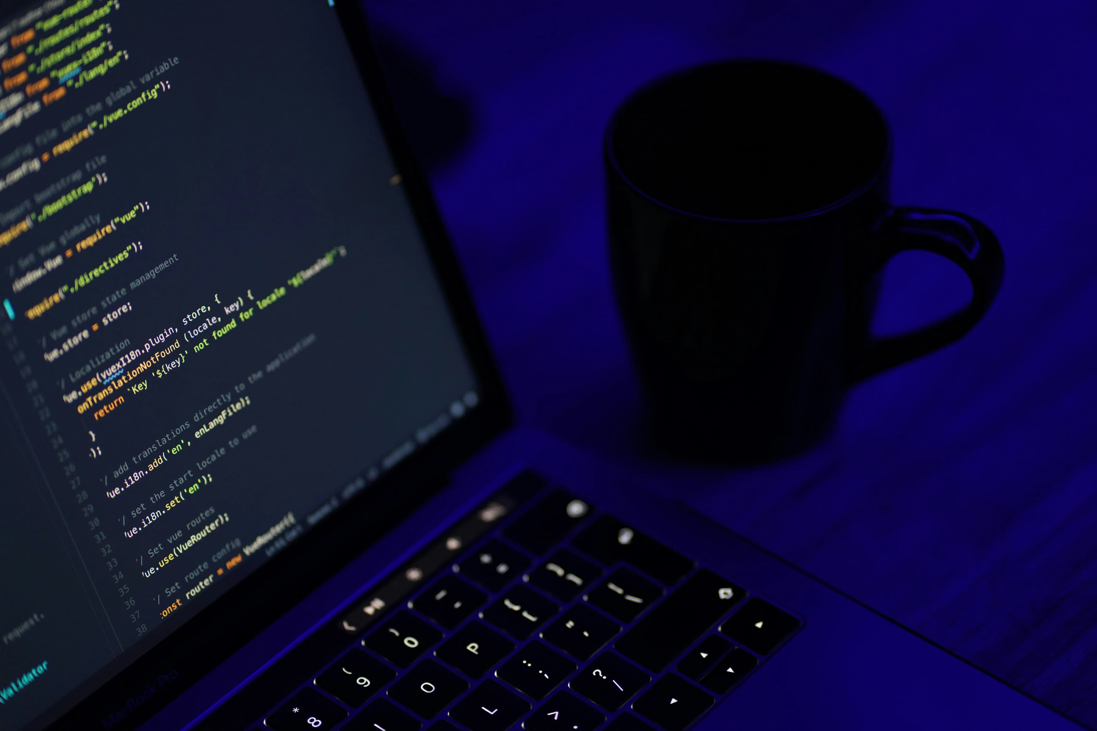 Code d’une page web sur un ordinateur portable